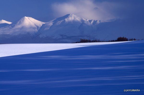美瑛岳と蒼い影