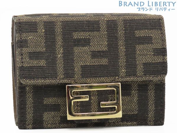 新品同様】フェンディ FENDI ズッカ バゲット マイクロ 三つ折り