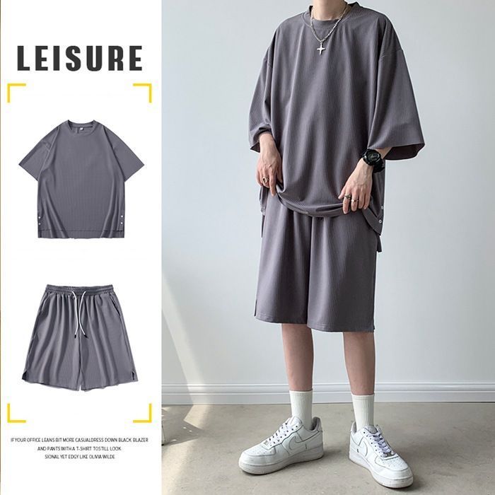 接触冷感 上下セット メンズ セットアップ ひんやり スポーツウェア 吸汗速乾 Ｔシャツ ショートパンツ トレーニングウェア ルームウェア 涼しい 半袖 薄手 yN9m238