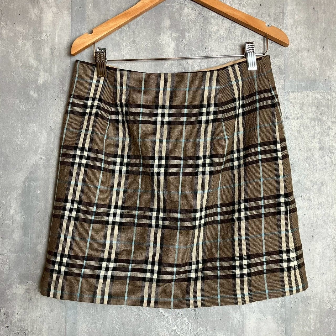 バーバリーブルーレーベル ミニスカート ノバチェック 裏地付き モカ M