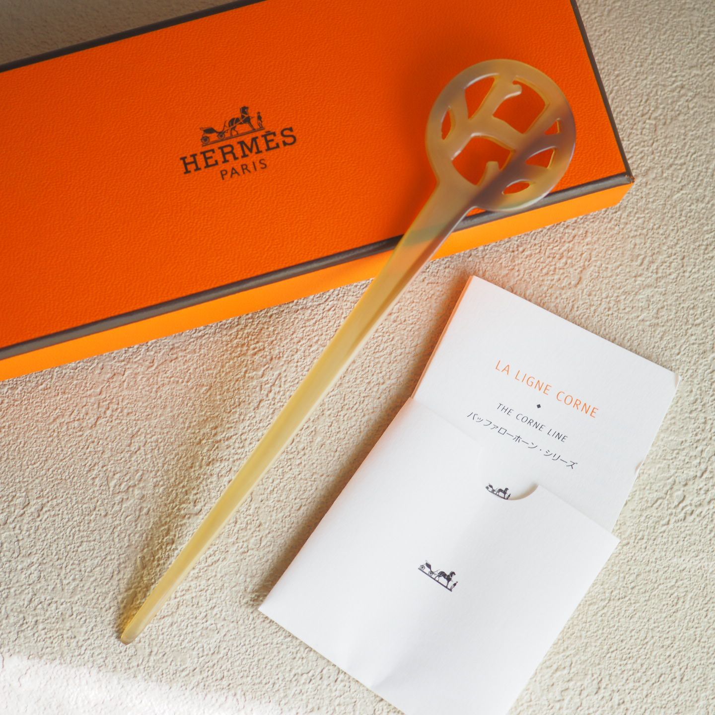 HERMES 簪　カンザシ　バッファローフォーン　未使用保管品 HERMES 簪カンザシバッファローフォーン未使用保管品