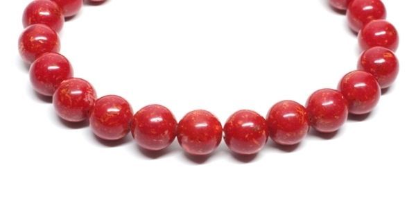赤珊瑚 ブレスレット 8mm 染め (Mサイズ) 鮮赤色 紅珊瑚