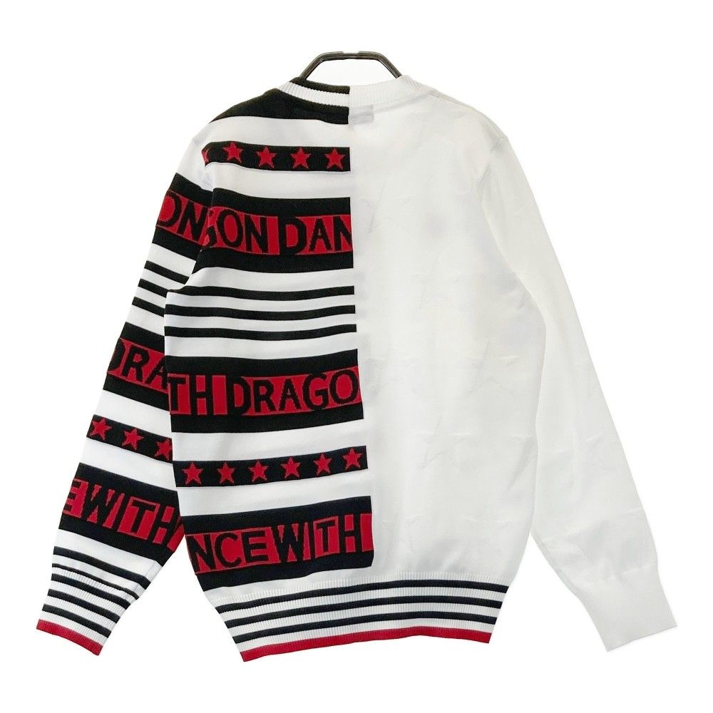 サイズ 2 DANCE WITH DRAGON ダンスウィズドラゴン ニットセーター チビドラ 星 ロゴ総柄 ホワイト系 240101442926 ゴルフウェア レディース ストスト