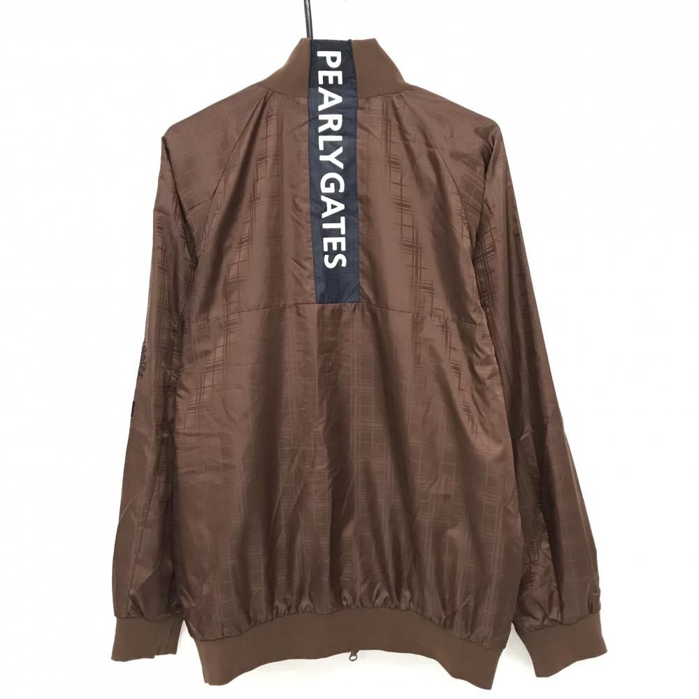 超 パーリーゲイツ ジャケット ブラウン チェック地模様 蓄熱裏地 メンズ 6 XL ゴルフウェア モデル PEARLY GATES