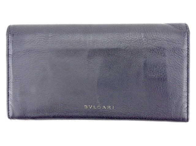 【美品】ブルガリ 長財布 モネーテ ブラック シルバー レザー ブルガリ 長財布 ファスナー付き 財布 モネーテ ブラック