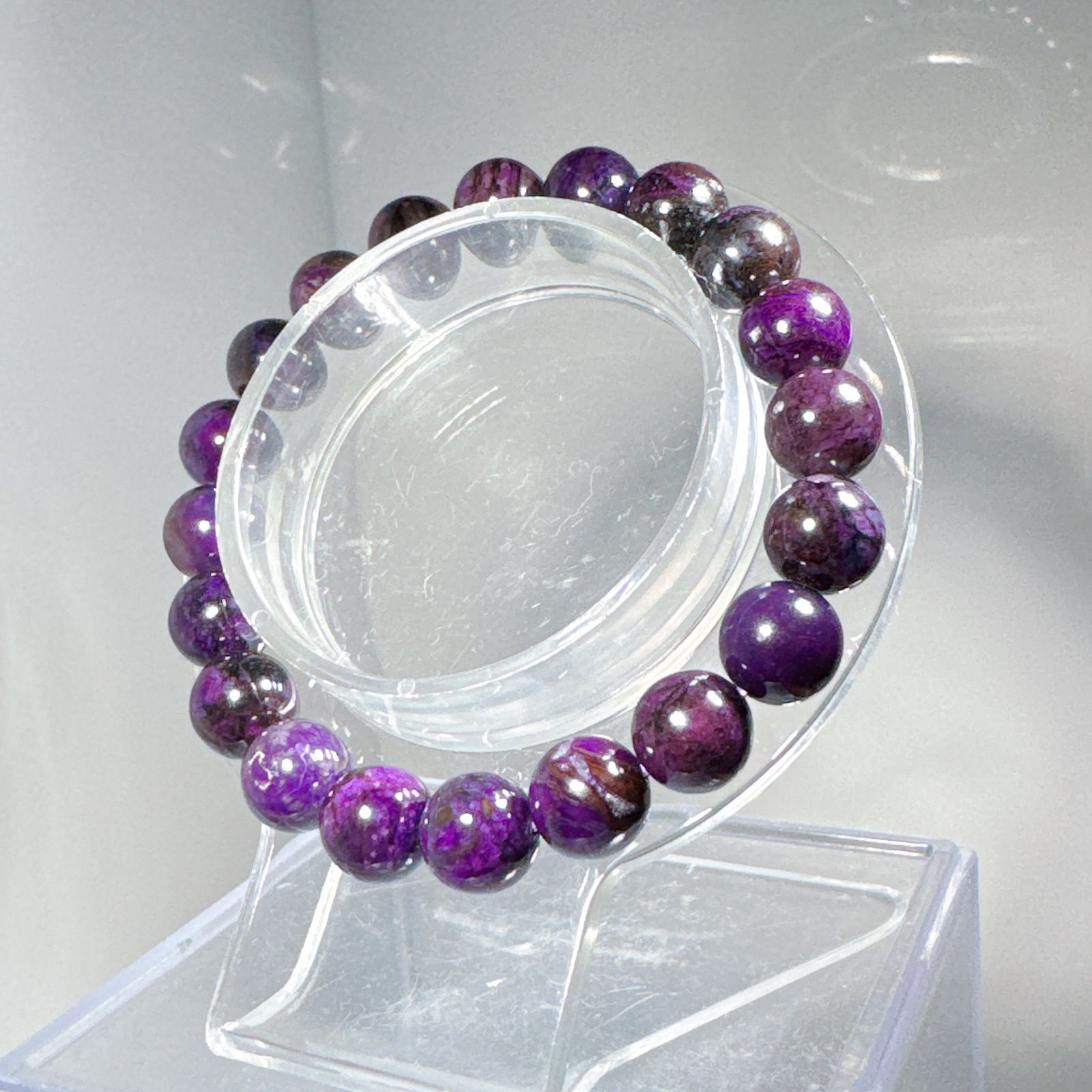 紫色スギライトブレスレットNO25-2385鑑別付