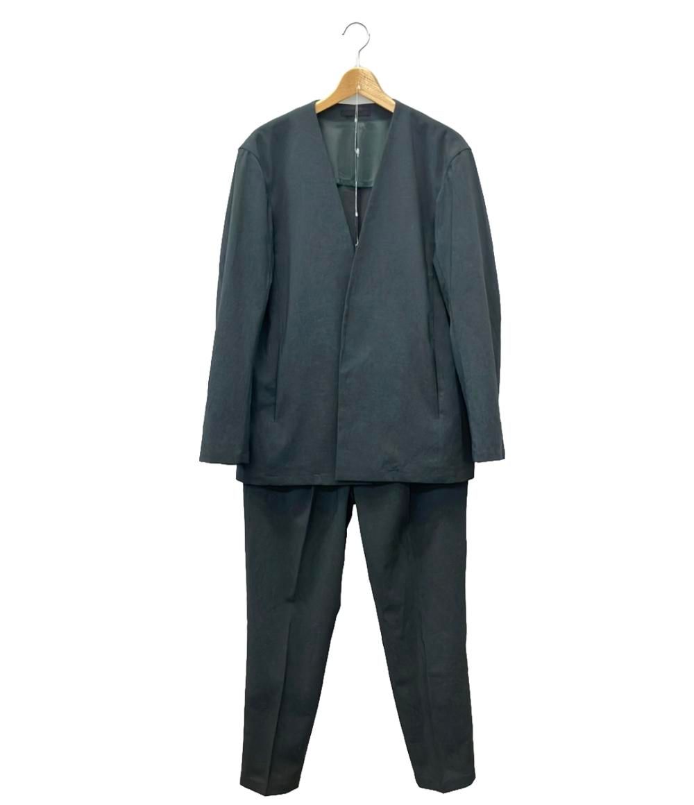 美品☆アダムエロペ【MOREL】ノーカラージャケット ネイビー M 【公式