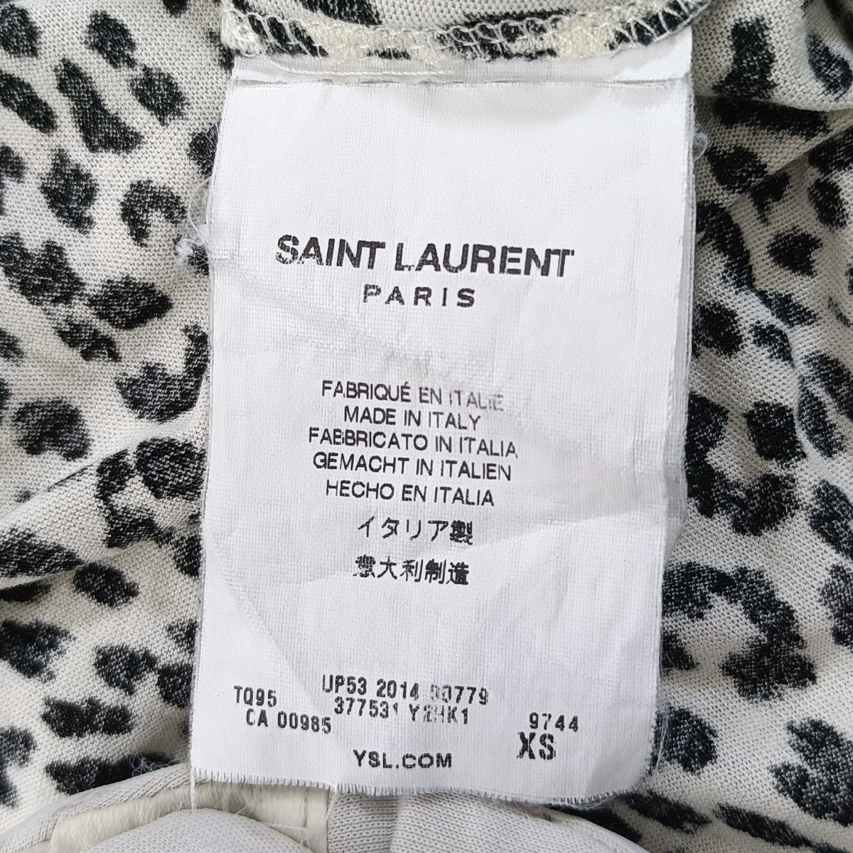 saint laurent paris レオパード Tシャツ エディ期 SAINT LAURENT - SAINT LAURENT PARIS サンローランパリ 13SS