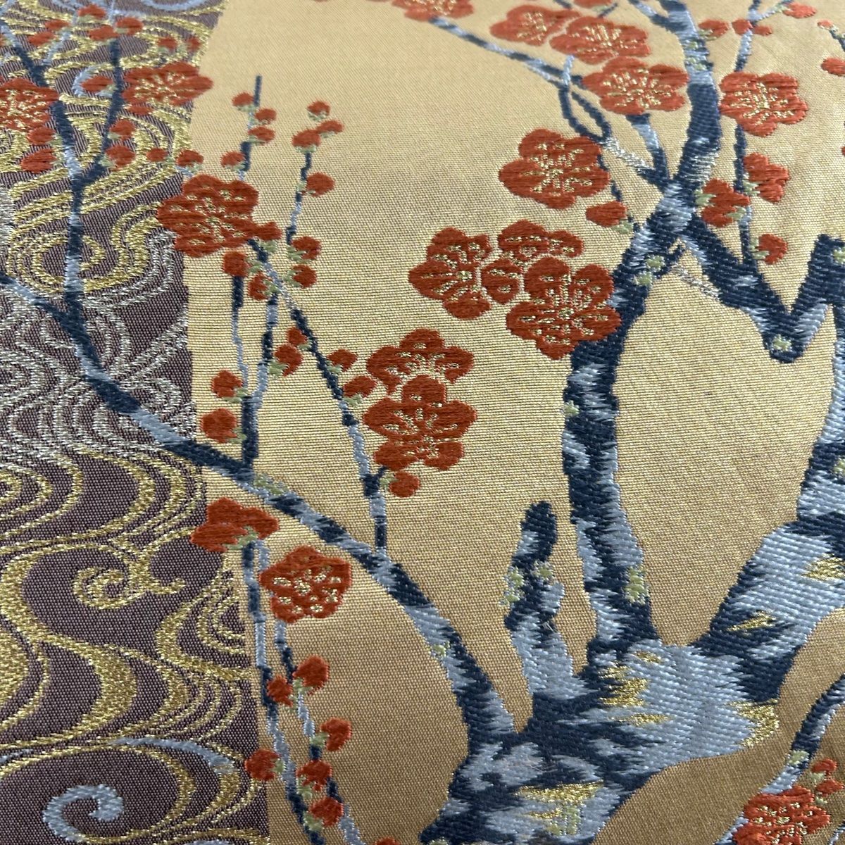 袋帯 秀品 梅 流水 箔 金糸 薄茶色 六通 正絹 【中古】 - メルカリ