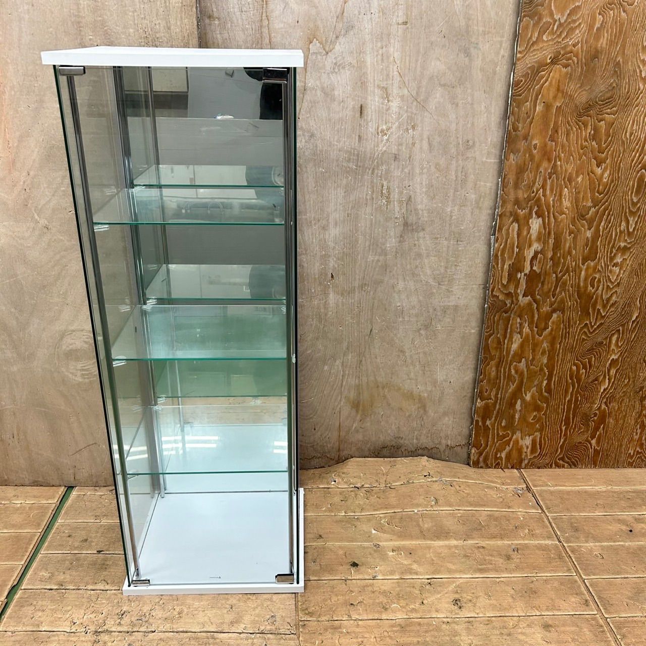 9 おしゃれ家具 ガラス製 ショーケース 4段 デザイナーズ家具 