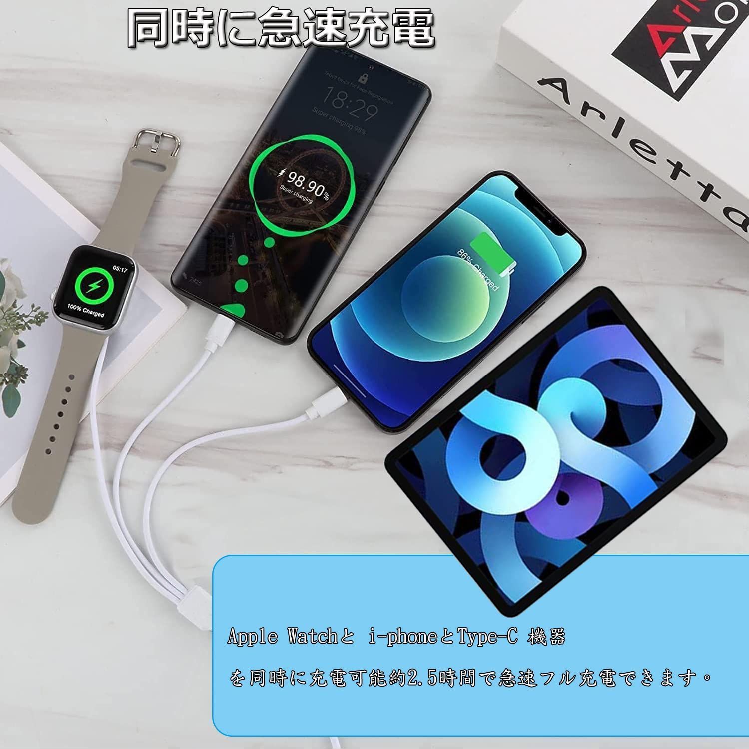 2023年最新式　Type-C iPhone  Apple Watch 充電器　Android ライトニング　Cタイプ　アダプター  おすすめ 充電 タイプC 急速充電  安い データアップル