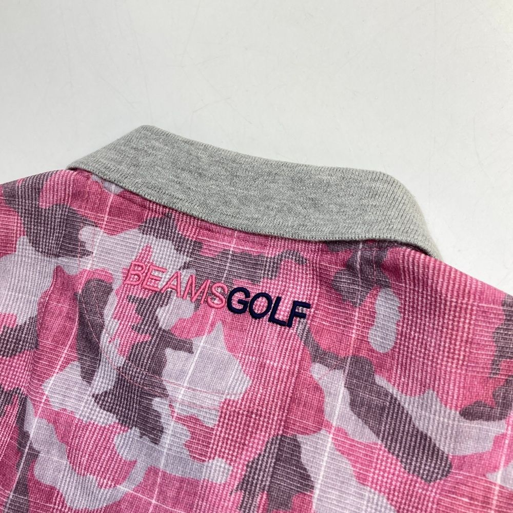 サイズ：S BEAMS GOLF ビームスゴルフ  半袖オールインワン 迷彩 ピンク系 [240001250013] ゴルフウェア レディース ストスト BEAMS GOLF ビームスゴルフ 半袖オールインワン 迷彩 ピンク系