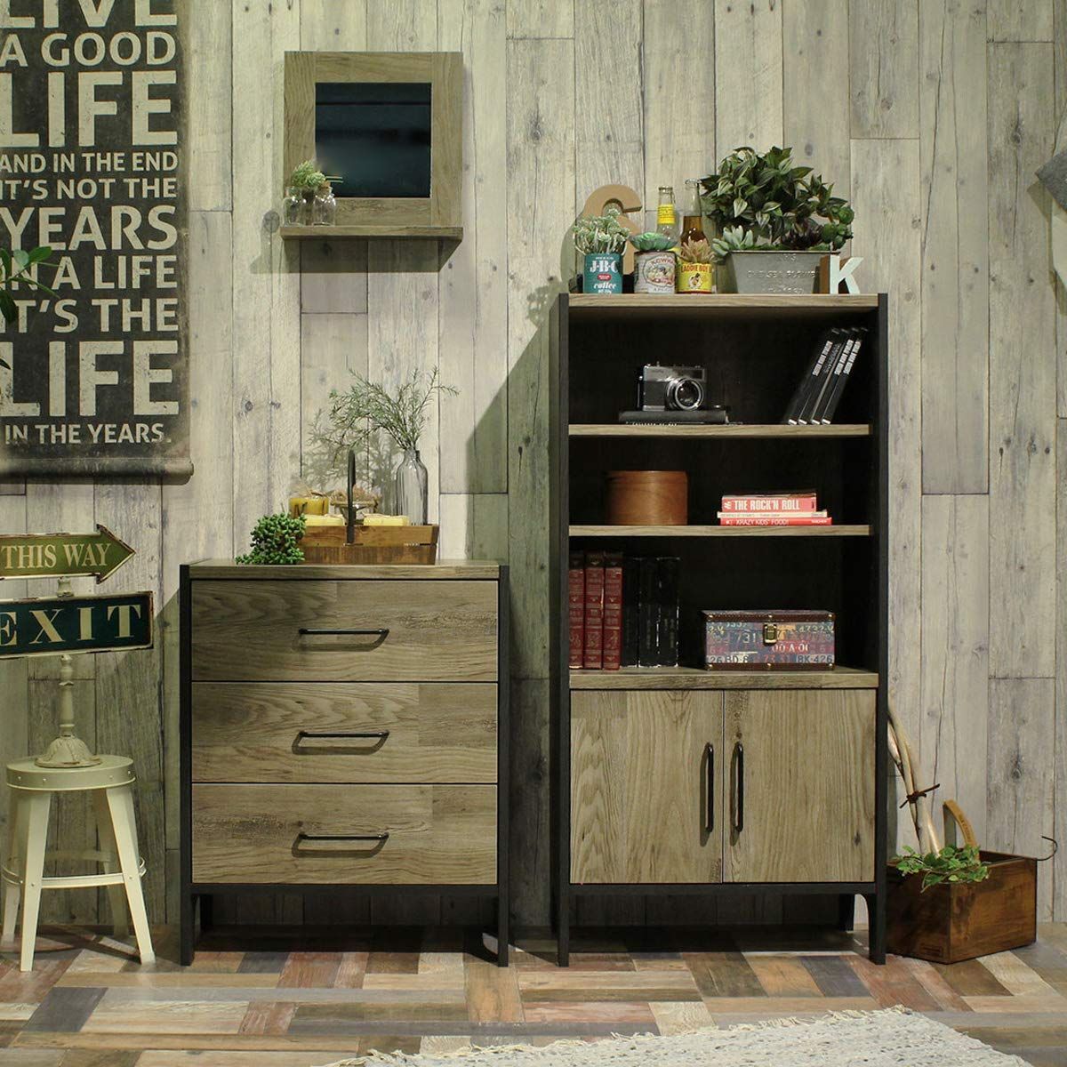 ビエンテージ 組立簡単 ビンテージテイスト おしゃれでかっこいい VNT-1260D フリーラック SHIRAI 白井産業