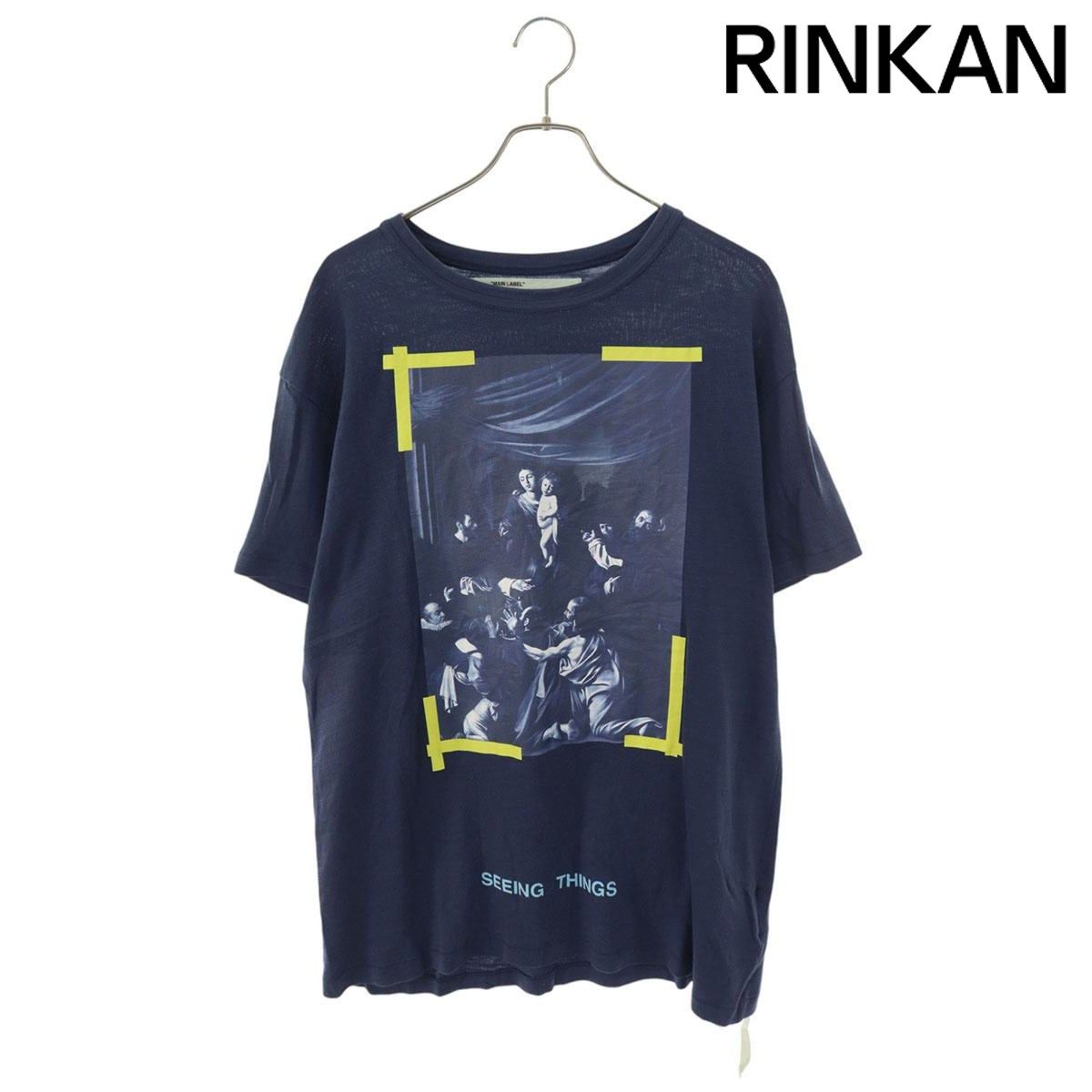 オフホワイト  OMAA002F17001015 カラヴァジオバイアスプリントTシャツ メンズ S