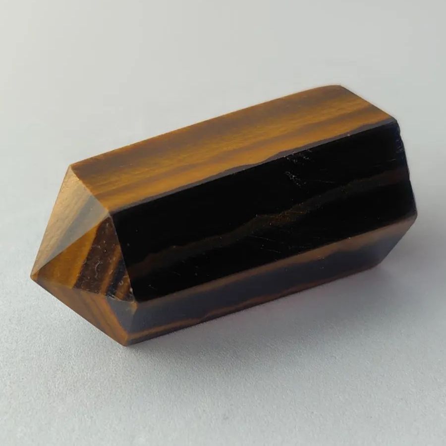 六角柱 パワーストーン 原石 置物 ポイント型 『タイガーアイ(虎目石