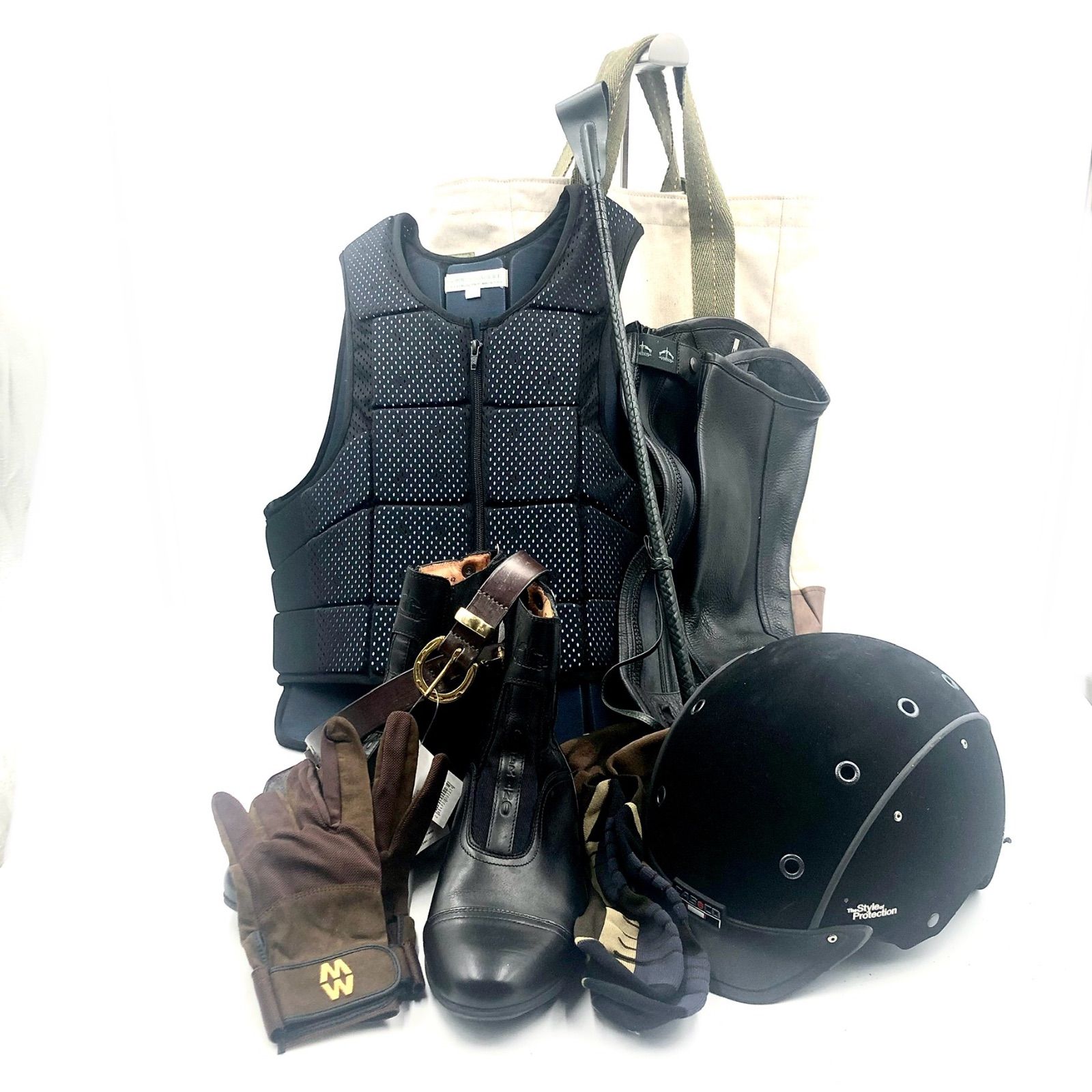 □使用回数1回のみ極上美品□一流ブランド馬具一式 9点セット メンズ 