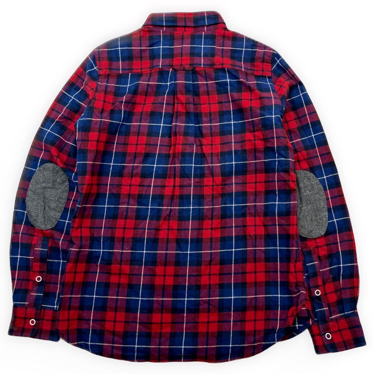 CHUMS ☆ チャムス レッド ブルー チェック シャツ エルボーパッチ  