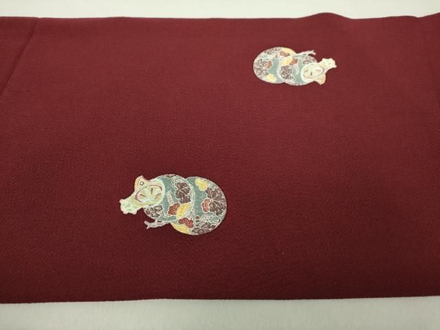 平和屋着物○九寸開き名古屋帯 友禅 作家物 童子遊び 鬼しぼ縮緬 正絹  