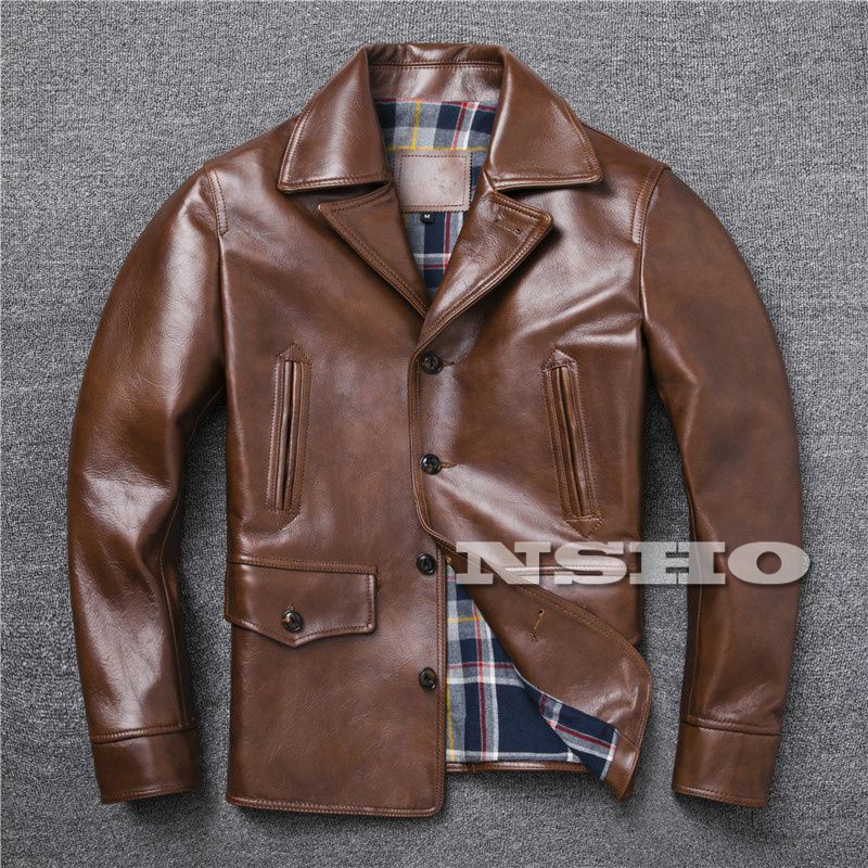 ホースハイド 復刻20's スイッチヤードコート レザージャケット メンズ