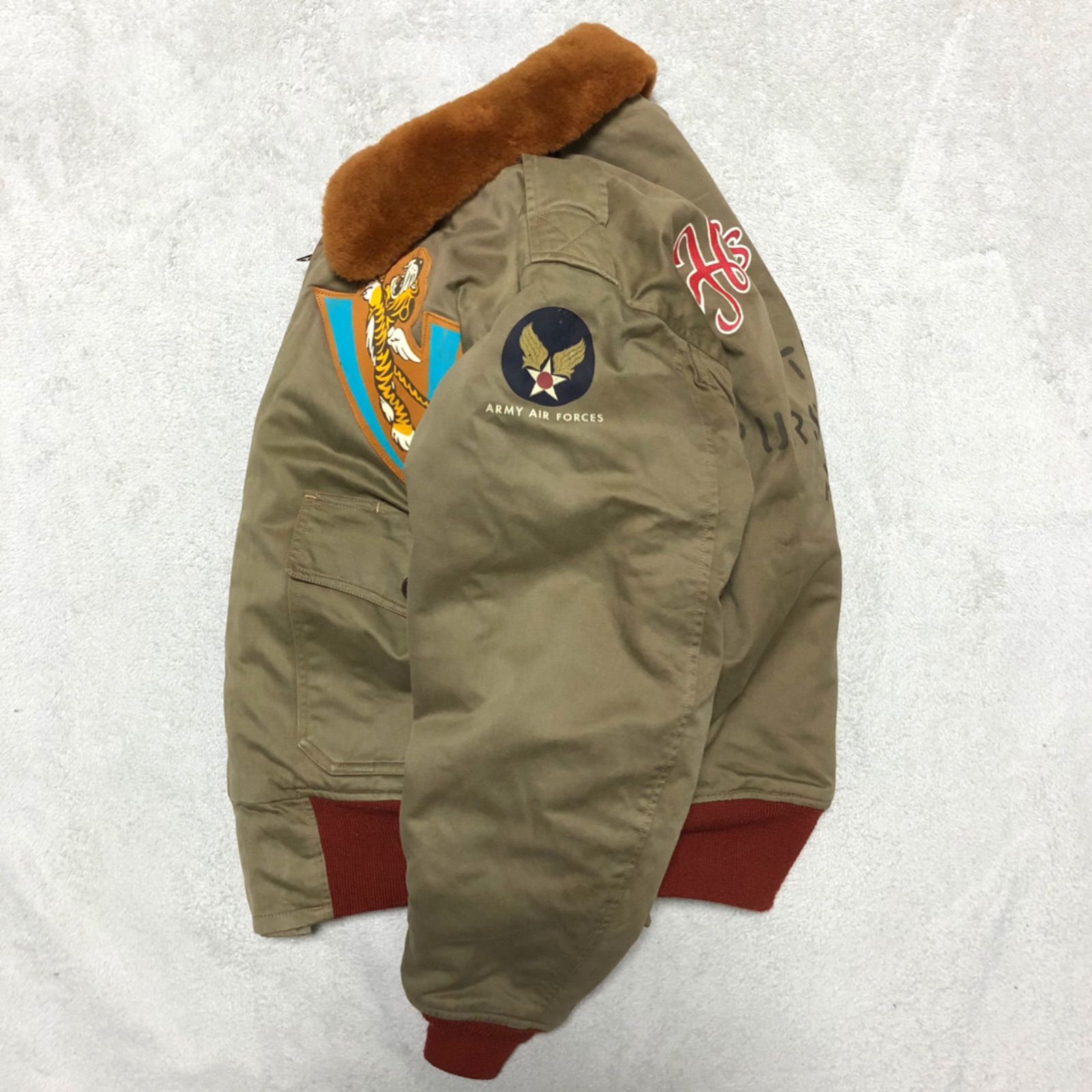 BUZZ RICKSON'S B-10 フライトジャケット 赤リブ ステンシル