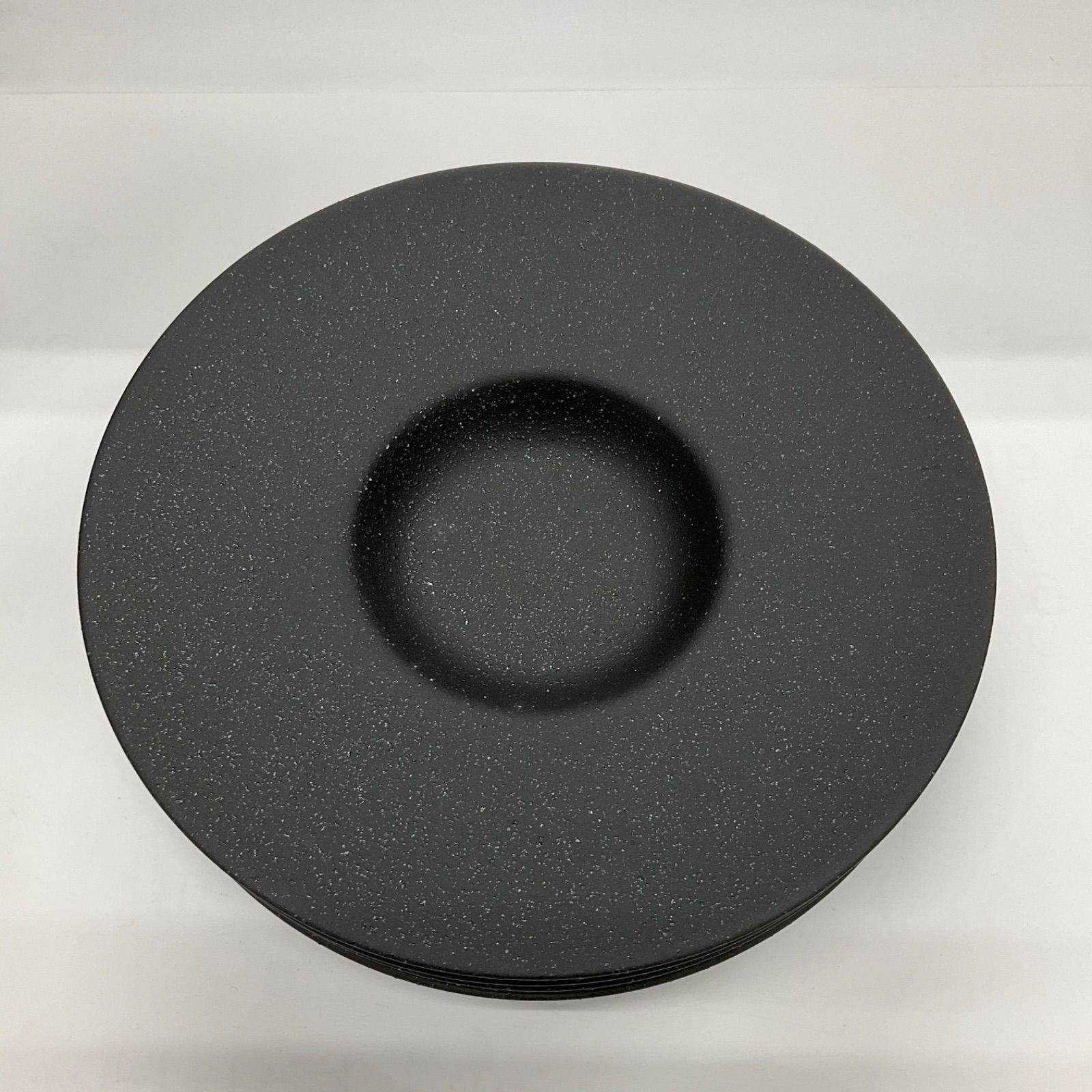 ワイドリム スープ皿 24cm 4枚 ブラック】カネスズ kanesuzu 黒 丸皿