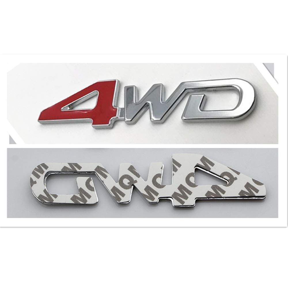YFFSFDC 汎用 ステッカー 両面テープ付 簡単貼り付け 3D 立体スッテカー エンブレム 4WD 金属 カー用品 アクセサリー 装飾 車 プレゼント