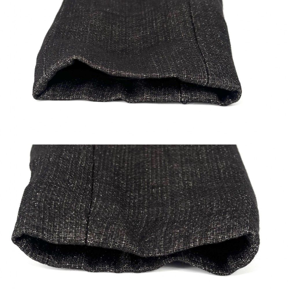 美品　シャネル　ベルテッド　ロングコート　ウール　ブラック　ココマーク　Aライン シャネル コート CHANEL ヴィンテージ ブラック カシミア A