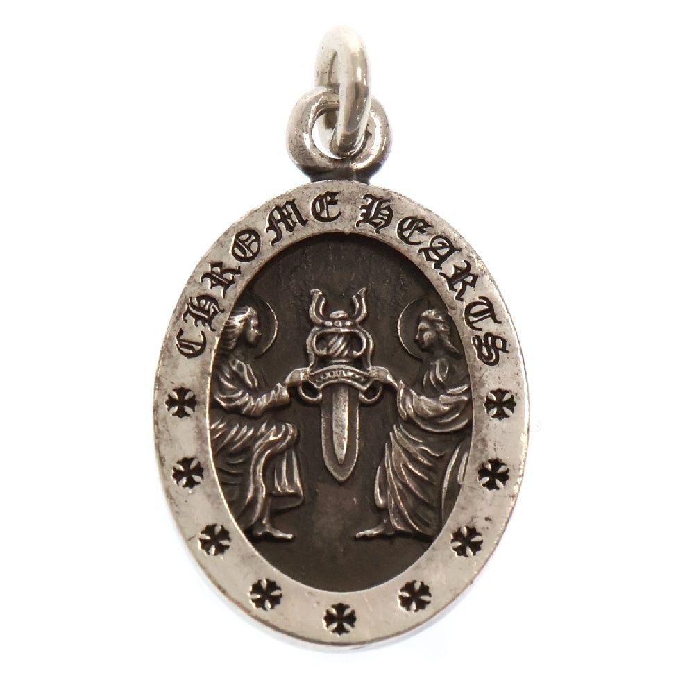 CHROME HEARTS クロムハーツ ANGEL MEDAL OVAL オーバルエンジェルメダル ペンダントトップ シルバー BCA207
