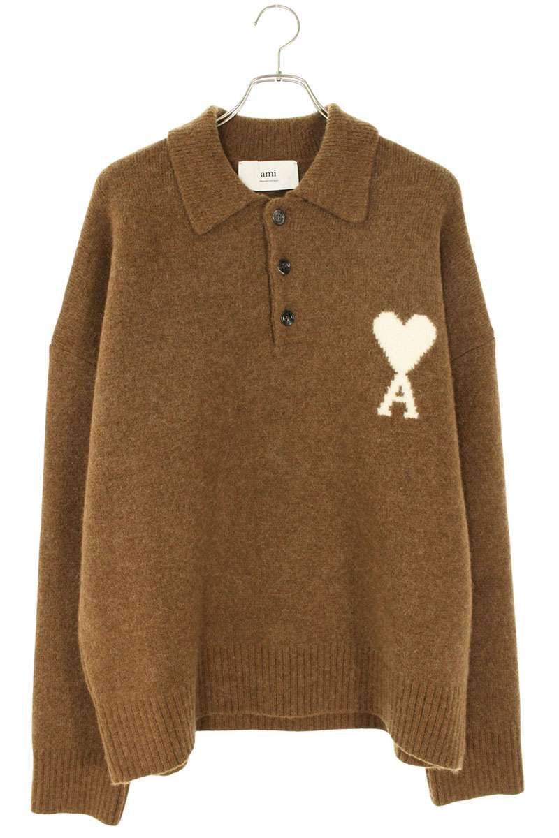 アミアレクサンドルマテュッシ 25AW UPL408 ハートA刺繍ポロニット メンズ L