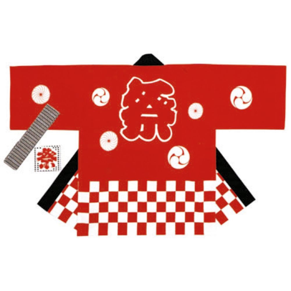 まとめ買い ササガワ 祭袢天 はんてん 市松赤 11～13才用 1セット入 40-3114 ×3セット