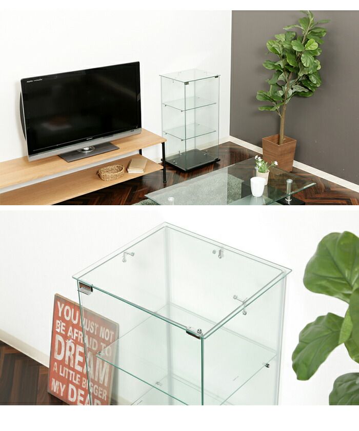 ガラスケース 3段