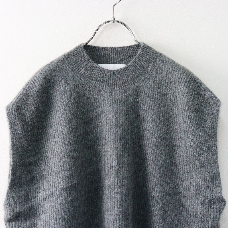 最先端の 2025AW エーピーストゥディオ AP STUDIO crew neck fur vest クルーネックファーベスト グレー トップス ジレ ニット 2400014243925