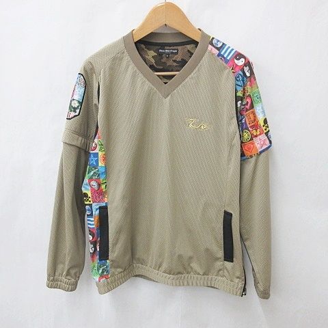 ダンスウィズドラゴン Dance With Dragon スニード ジャケット ゴルフ 長袖 半袖 2WAY Vネック 総柄 カモフラ柄 裏メッシュ ベージュ 黒 ブラック 4