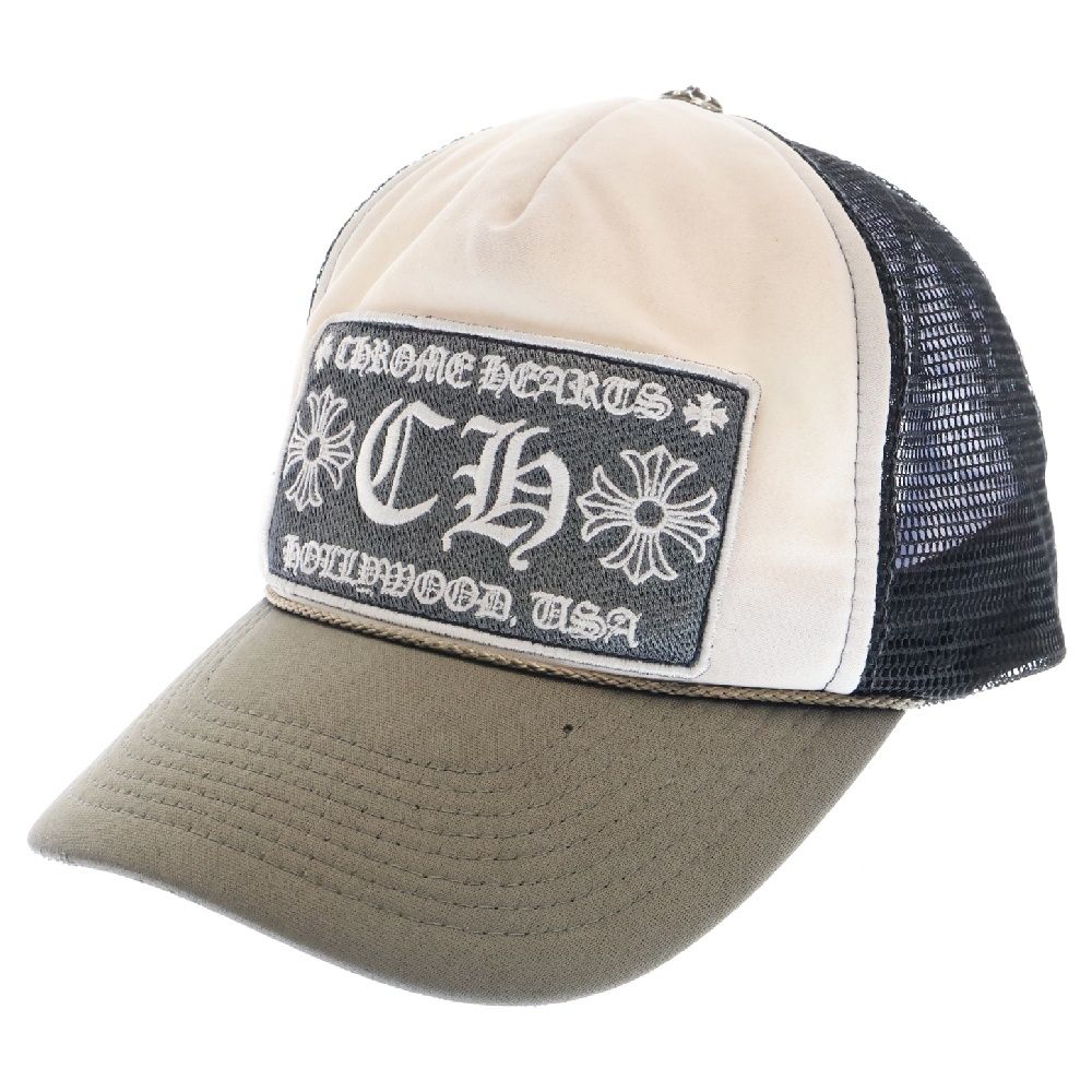 CHROME HEARTS (クロムハーツ) TRUCKER CAP CHパッチメッシュトラッカーキャップ 帽子 ブラック/シルバー