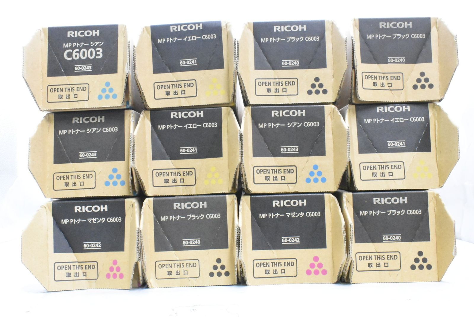 リコー 純正 トナー C6003 4色12本 シアン マゼンタ イエロー ブラック RICOH ITJ8ILJRM4EW-D-N17-byebye