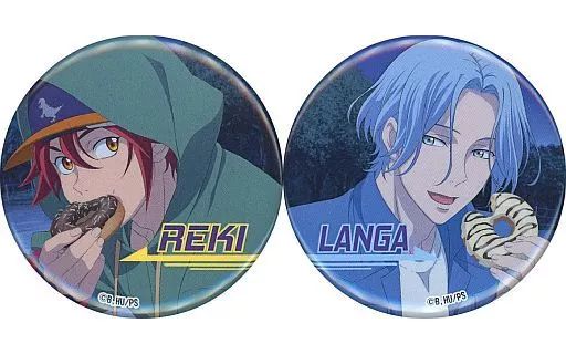 エスケーエイト　ドンキ　缶バッジセット　馳河ランガ 喜屋武暦 中古】バッジ・ピンズ レキ(喜屋武暦)＆スノー(馳河ランガ)(ドーナツ