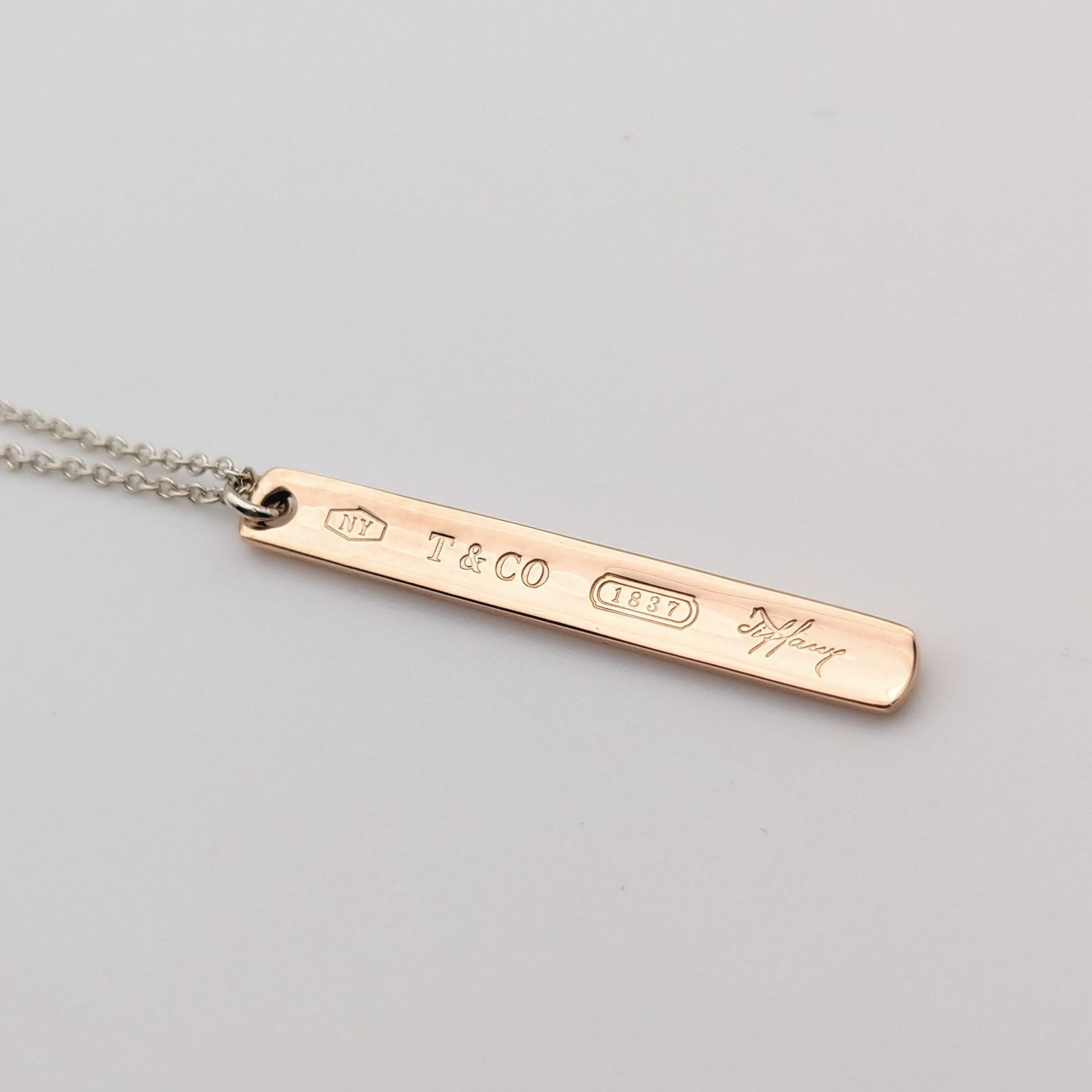 極美品 TIFFANY ティファニー 1837 バー タグ プレート ルベド メタル 