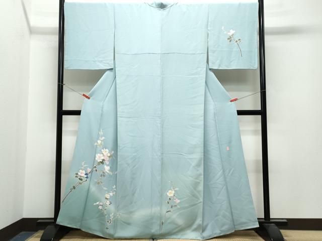 平和屋着物●本加賀友禅作家　南克治　訪問着　枝花文　暈し染め　正絹　逸品　DAAS3019ps 平和屋着物○本加賀友禅作家 南克治 訪問着 枝花文 暈