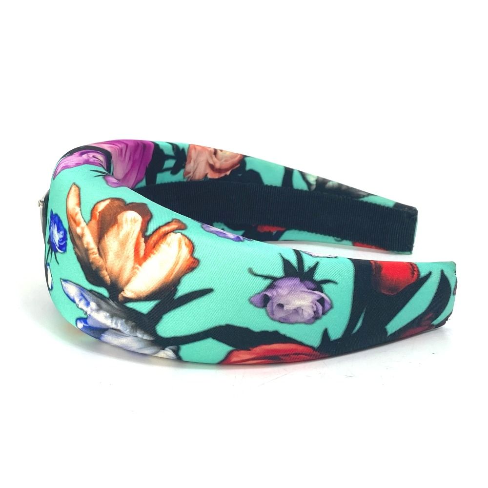 プラダ フラワー トライアングルロゴ ヘアバンド ヘッドバンド