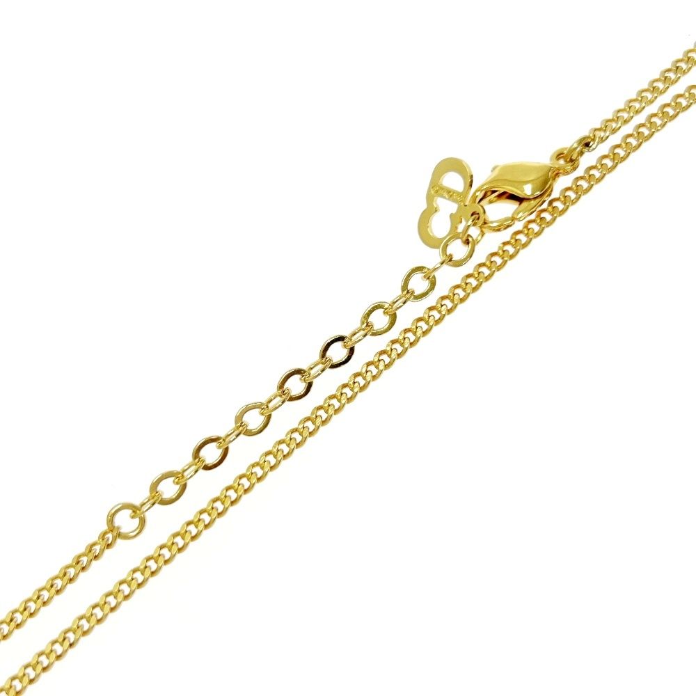 Christian Dior ディオールラインストーン ロゴネックレス 中古】Christian Dior クリスチャンディオール GP ライン