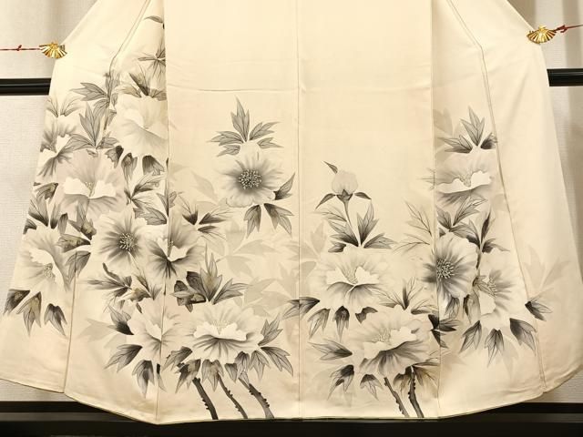 平和屋着物□訪問着 作家物 草花シルエット 正絹 逸品 CAAS6449yc