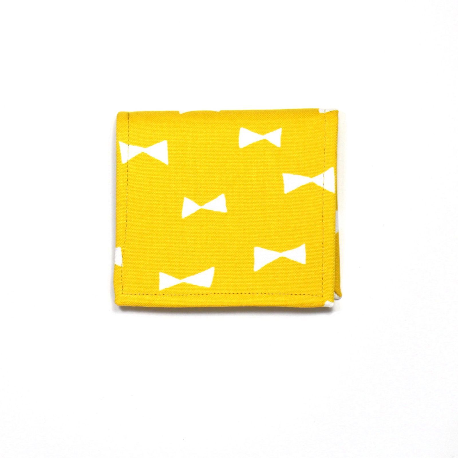 rib.Y】コンパクト 色変更可 シンプル二つ折り財布 北欧柄 黄色リボン