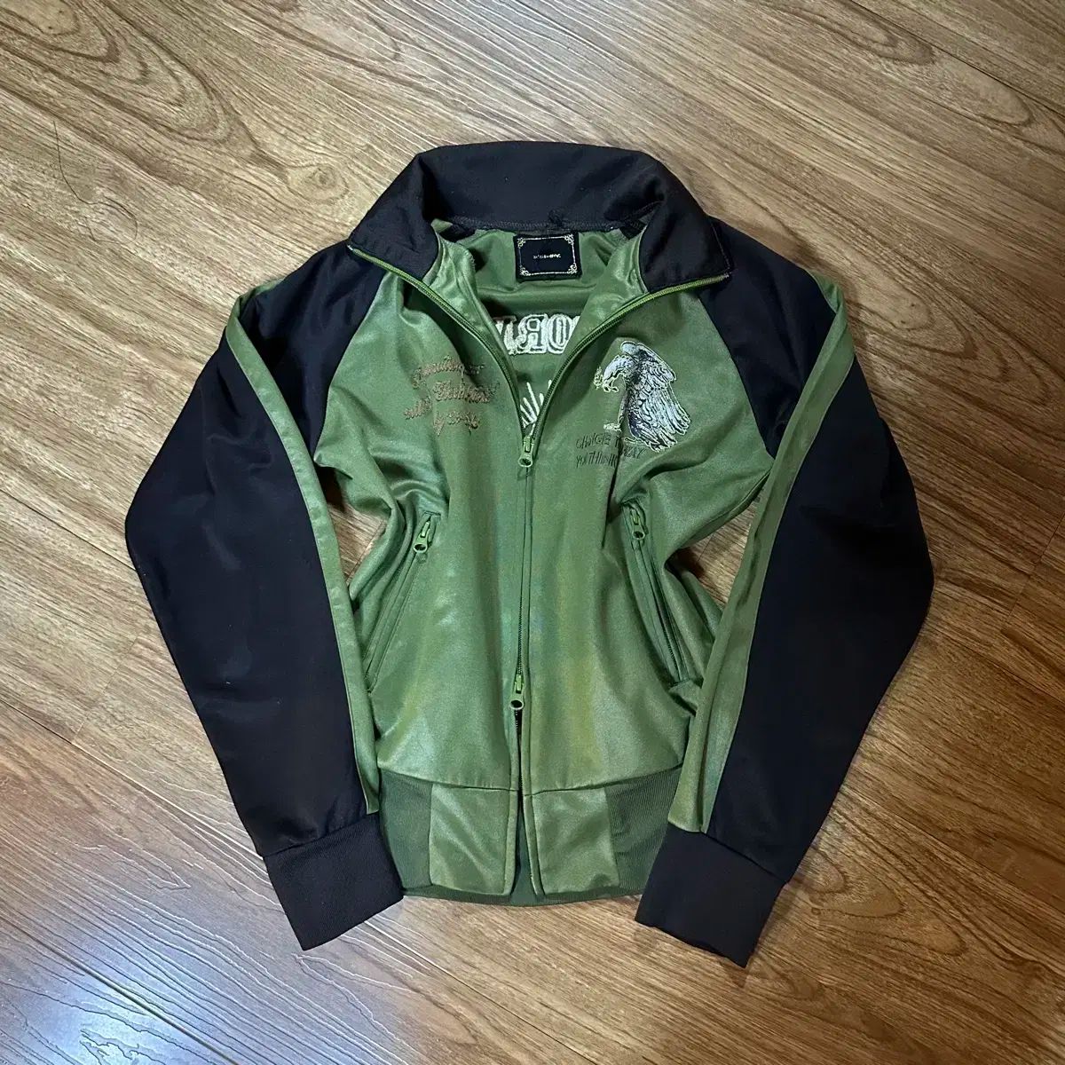 ヴィンテージ 緑 茶色 MA-1ジャケット ブルゾン 必須アイテム Babymetalclub 姫ギャル こっけいなシック ゴシック
