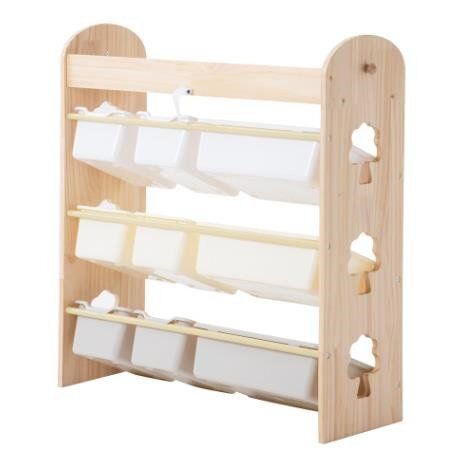 おもちゃ収納4段ラック 子ども用家具 天然木
