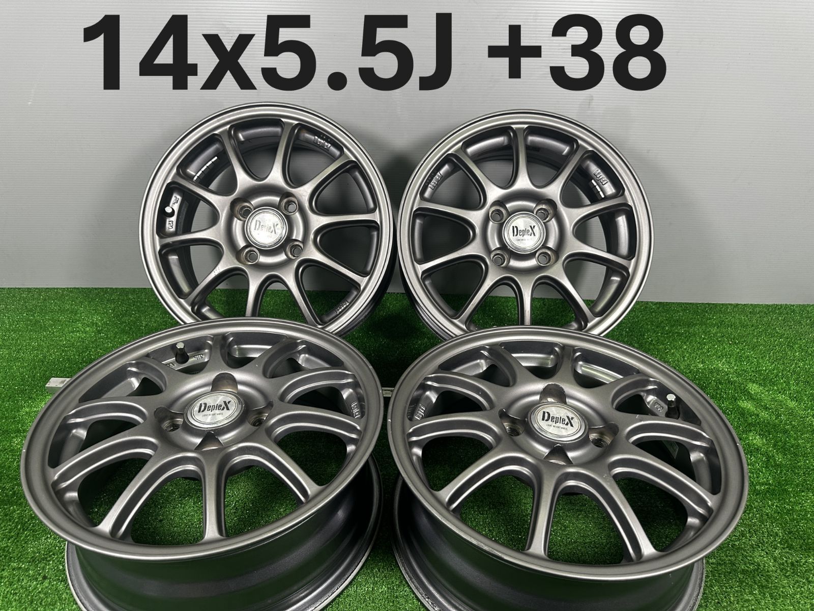 送料無料☆14x5.5J +38 4穴 PCD100 DEPLEX 4本 中古 アルミ