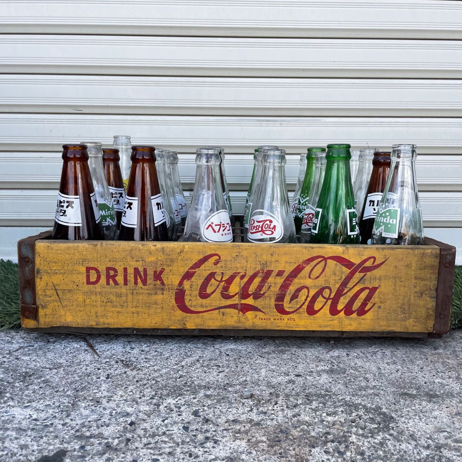 ♭ 昭和レトロ コカコーラ 木箱 空き瓶 計24本セット Coca-Cola 当時物