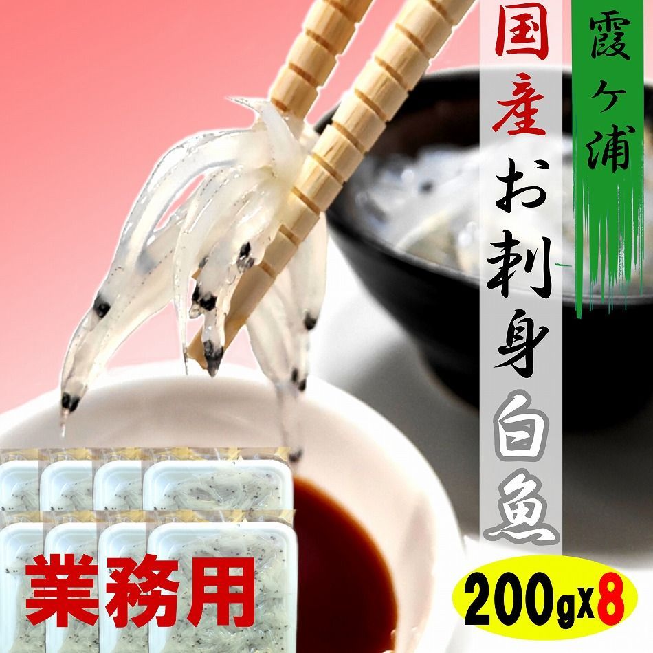 業務用 国産 しらうお（茨城県産 お刺身白魚）8パック 合計1.6kg冷凍便