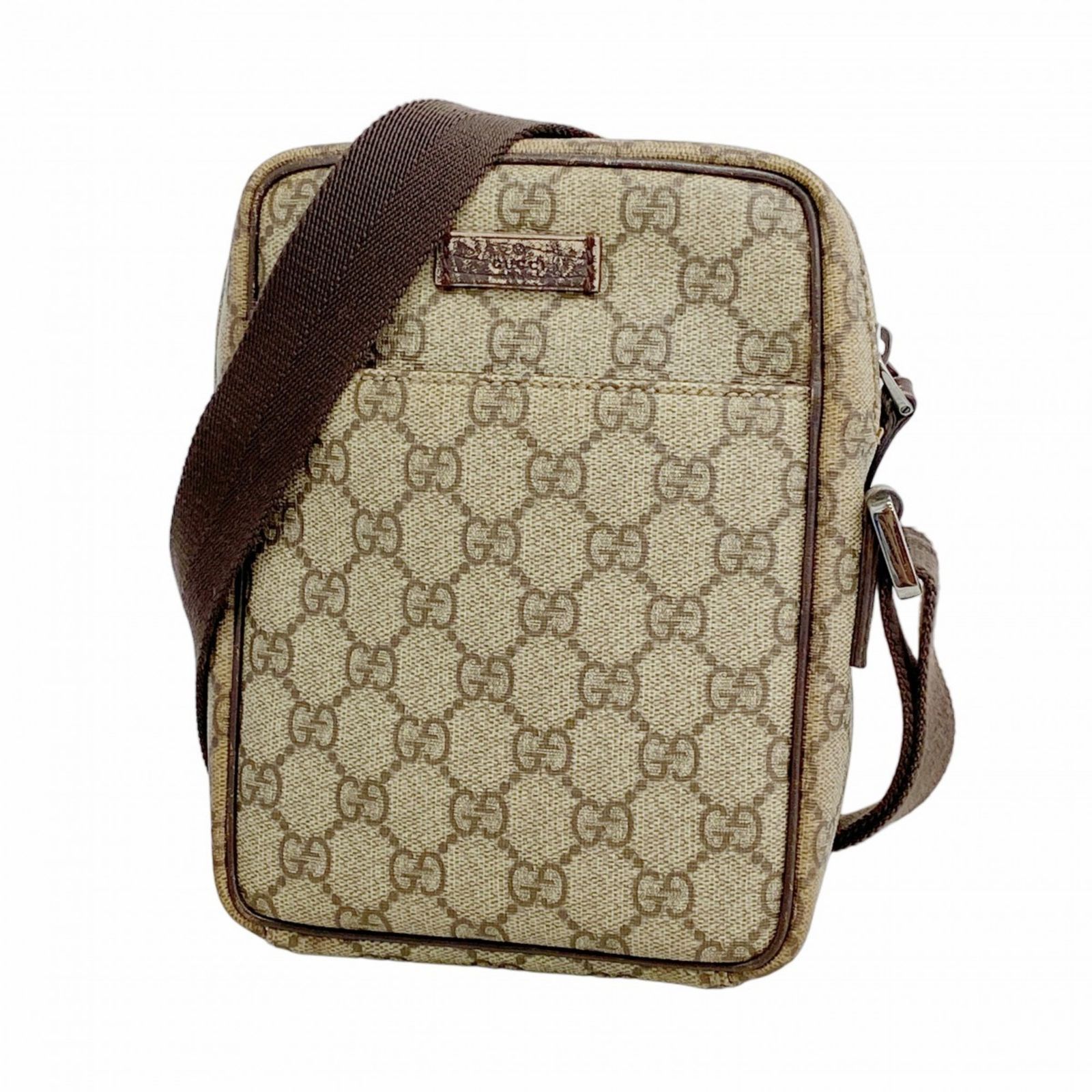 美品 GUCCI グッチ ショルダーバッグ GGスプリーム メンズ レディース グッチ(Gucci) グッチ ショルダーバッグ GGスプリーム 122754 ブラウン