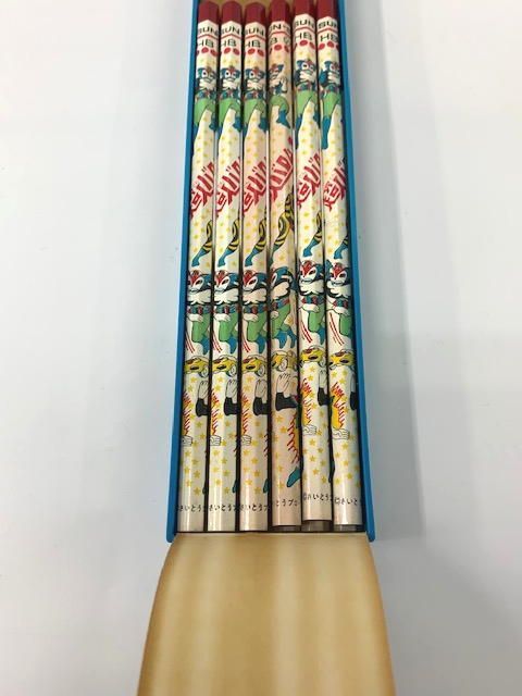 昭和レトロ サンスター バッチ付 えんぴつ 超人バロムワン HB 1