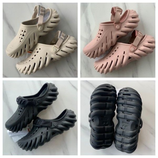 【関税込み】Crocs ベージュ＆ブラック Echo クロッグ クロックス crocs Echo Clog エコー クロッグ ストリート